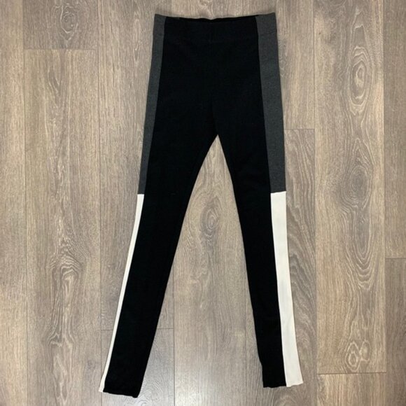 Aritzia Babaton Neil Leggings Stripes Pants Ponte Black Skinny Leg High Waist - Picture 5 of 14